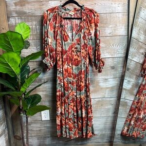 Autumn Floral Long Sleeve Dress